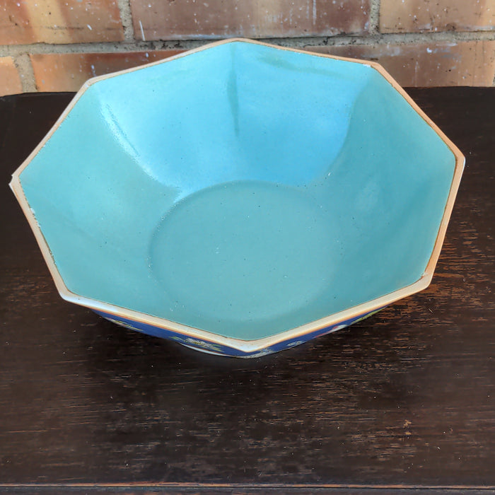 OCTAGONAL SHAPED ASIAN STYLE BOWL WITH BUTTERFLIES, BY NEIMAN MARCUS HONG KONG, AS FOUND