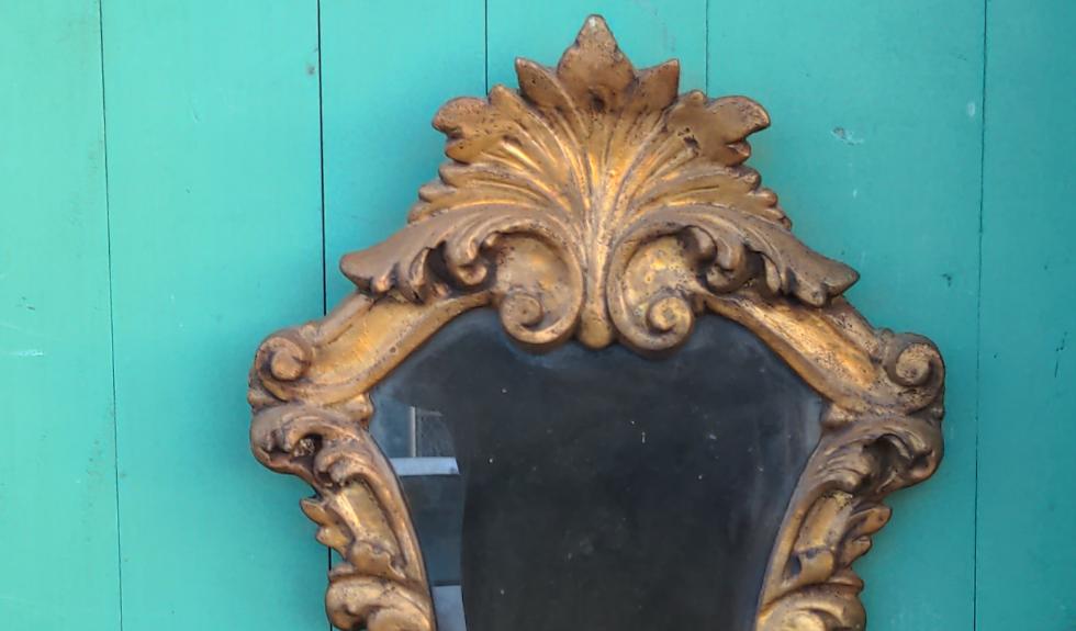 ORNATE COMPOSITION GILT WALL MIRROR