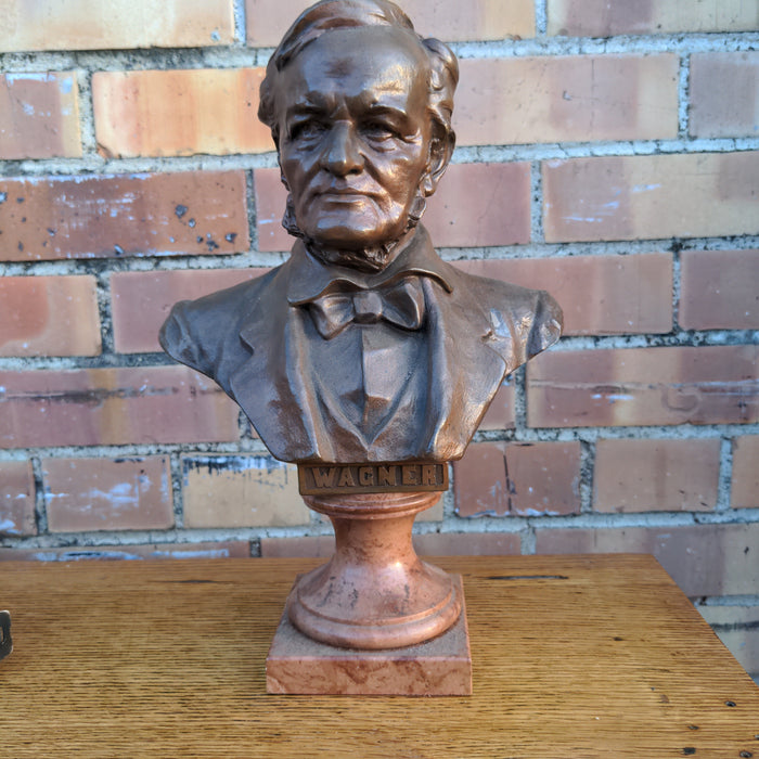 ANTIQUE BRONZE BUST OF WAGNER