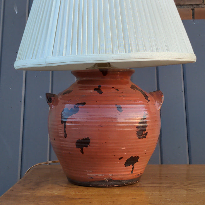 ORANGE AMERICAN POTTERY LAMP