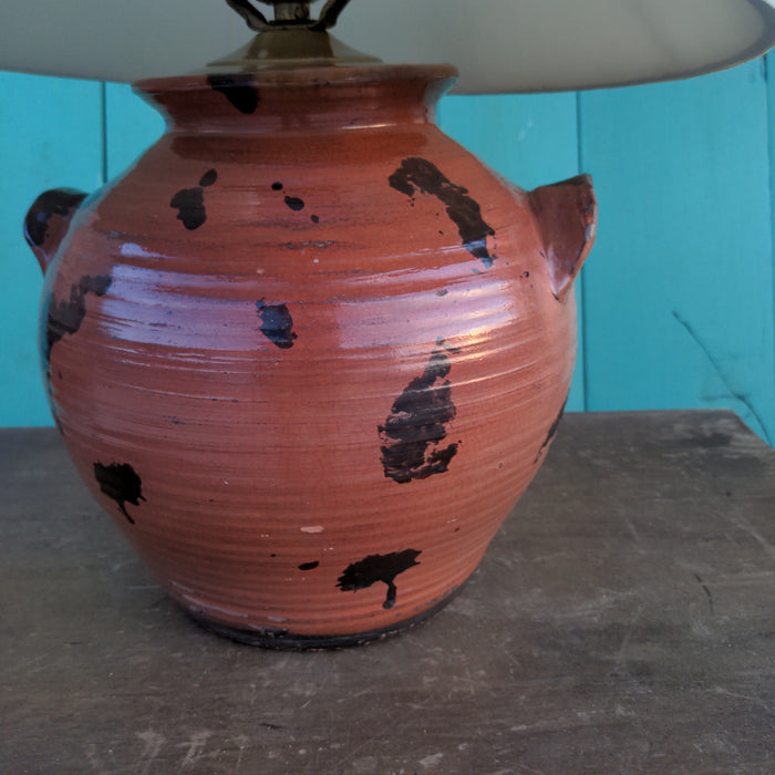 ORANGE AMERICAN POTTERY LAMP