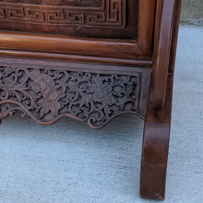 CHINESE CARVED PANEL ON STAND