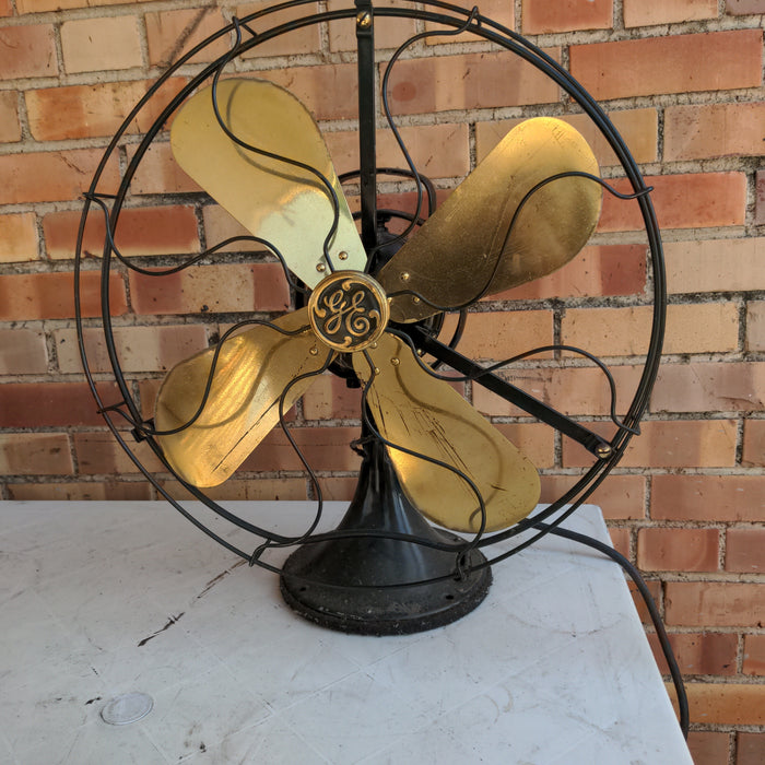 LARGE GENERAL ELECTRIC FAN WITH BRASS BLADES