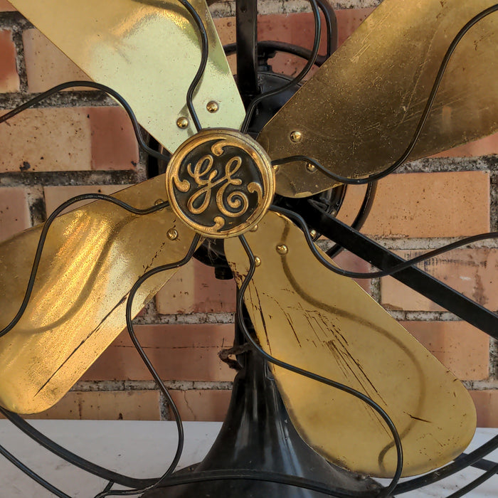 LARGE GENERAL ELECTRIC FAN WITH BRASS BLADES