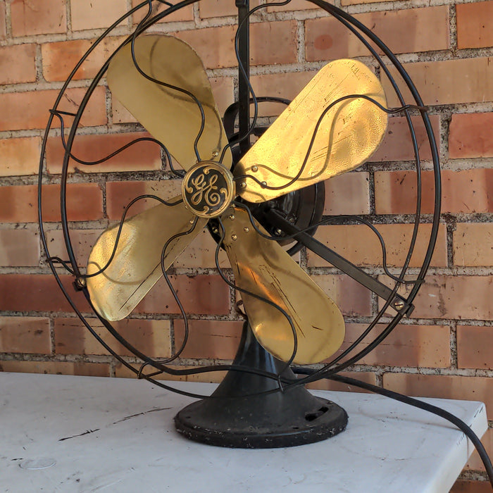 LARGE GENERAL ELECTRIC FAN WITH BRASS BLADES