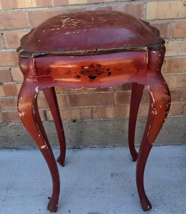 LITTLE RED CHINOISERIE DOME TOP BOX ON LEGS