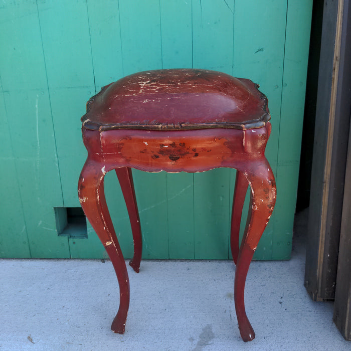 LITTLE RED CHINOISERIE DOME TOP BOX ON LEGS