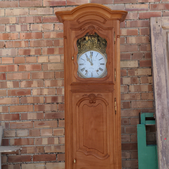 FRENCH CHERRYWOOD GRANDFATHER CLOCK