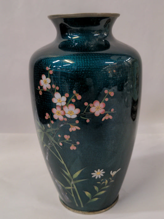 ASIAN EMERALD ENAMELED VASE