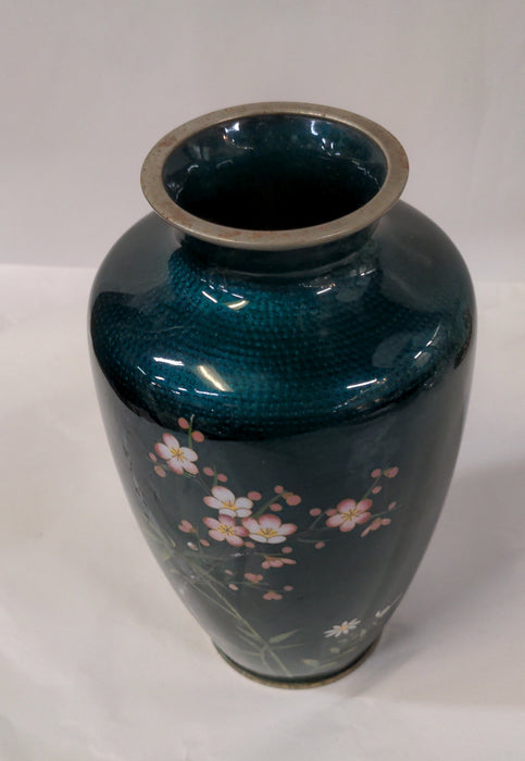 ASIAN EMERALD ENAMELED VASE