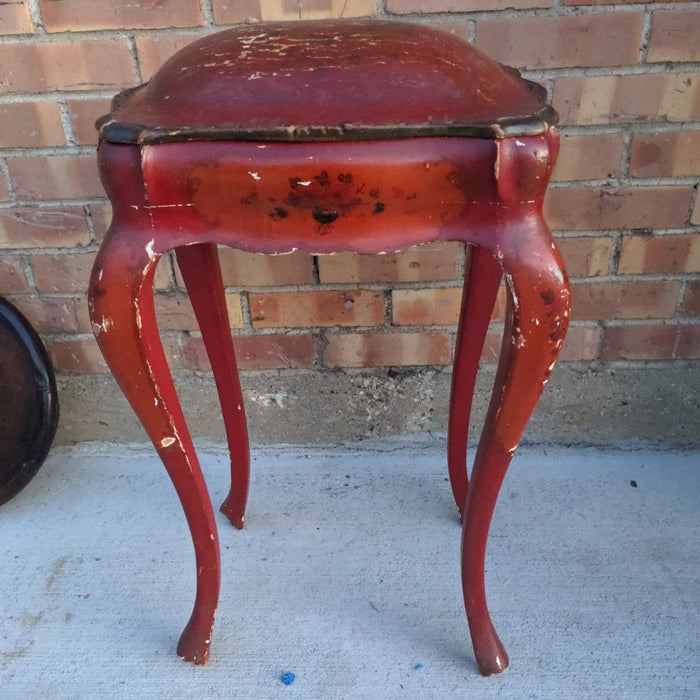 LITTLE RED CHINOISERIE DOME TOP BOX ON LEGS