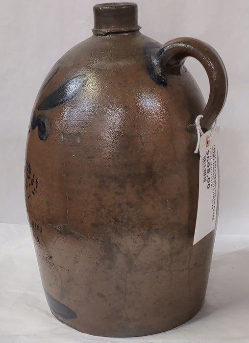 LARGE SALT GLAZE JUG AS FOUND, JAMES HAMILTON 2 GALLON