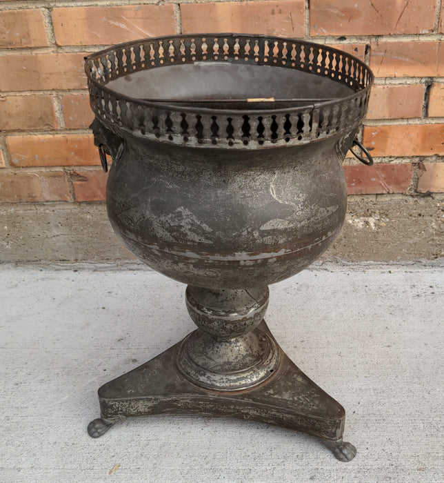 REGENCY METAL WINE COOLER WITH LION FACES