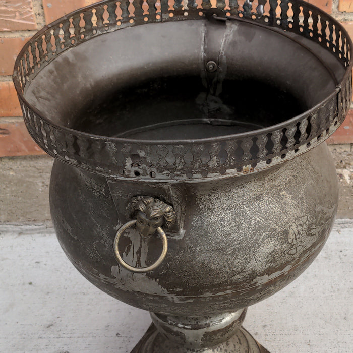 REGENCY METAL WINE COOLER WITH LION FACES