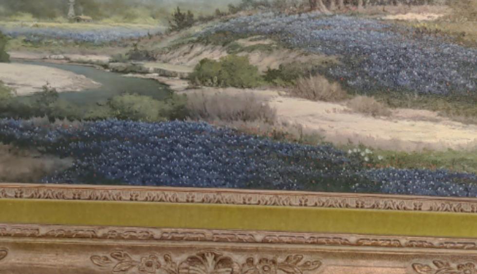 OIL PAINTING OF BLUEBONNETS BY J. P. MONTAGUE