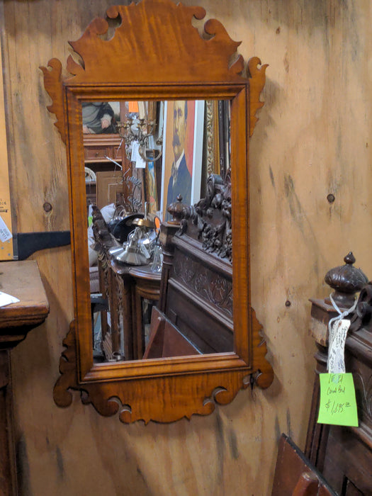 ELDRED WHEELER HAND MADE COPY OF 18TH CENTURY TIGER MAPLE MIRROR