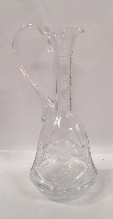 CLEAR CRYSTAL ETCHED DECANTER WITH HANDLE