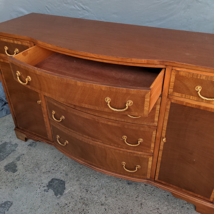 DUNCAN PHYFE MAHOGANY SIDEBOARD WITH CROSS BANDING, AS FOUND