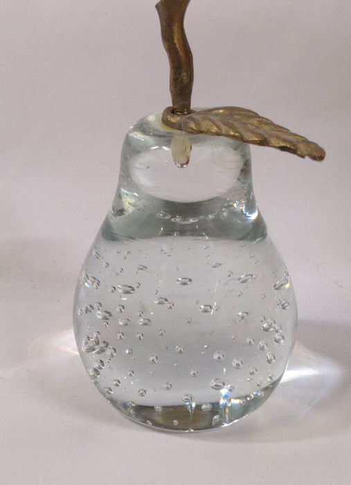 CRYSTAL AND BRASS PEAR