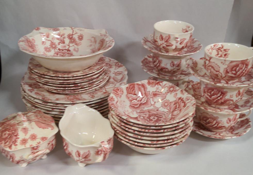 JOHNSON BROTHERS ENGLAND DINNERWARE, PARTIAL SET 42 PIECES