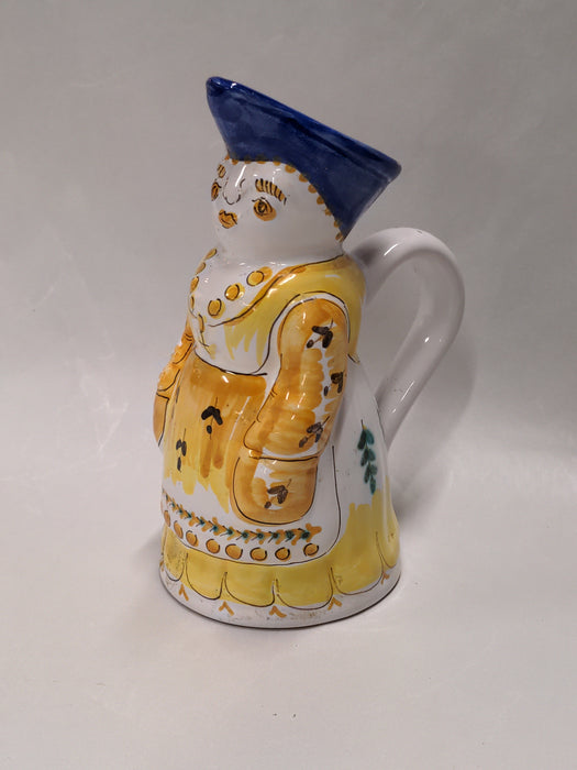 SMALL ITALIAN WOMAN SHAPED PITCHER - SMALL CHIP