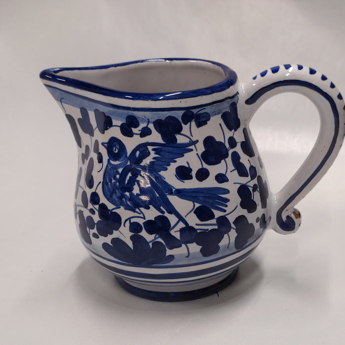 DERUTA ITALY POTTERY BLUE AND WHITE CREAM PITCHER