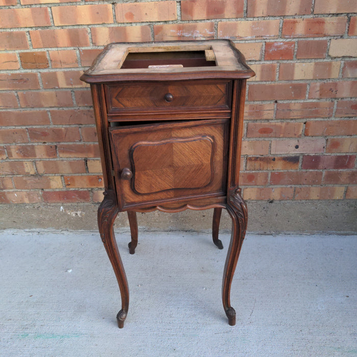 LOUIS XV WALNUT SIDE CABINET AS FOUND NO MARBLE