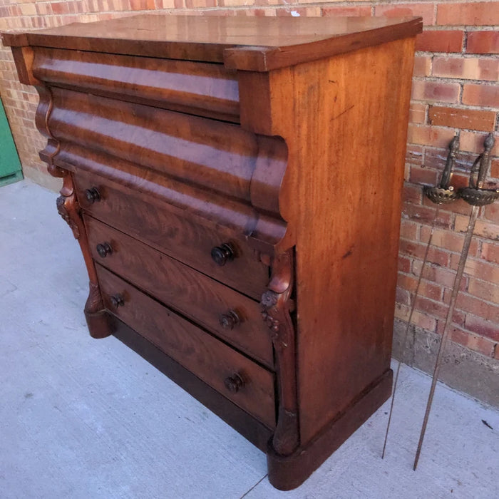 AS FOUND LARGE MAHOGANY SCOTCH OGEE CHEST