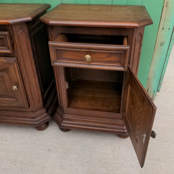 PAIR OF RUSTIC BELGIAN OAK SIDE CABINETS