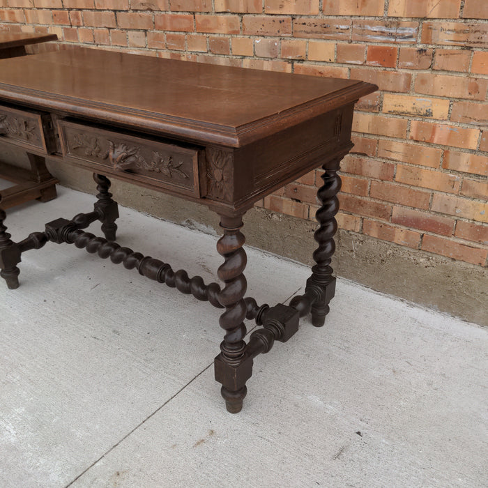 LOUIS XIII BARLEY TWIST OAK WRITING TABLE