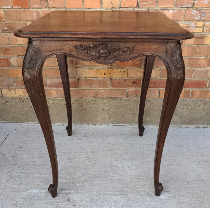 LOUIS XV SQUARE  OAK OCCASIONAL TABLE