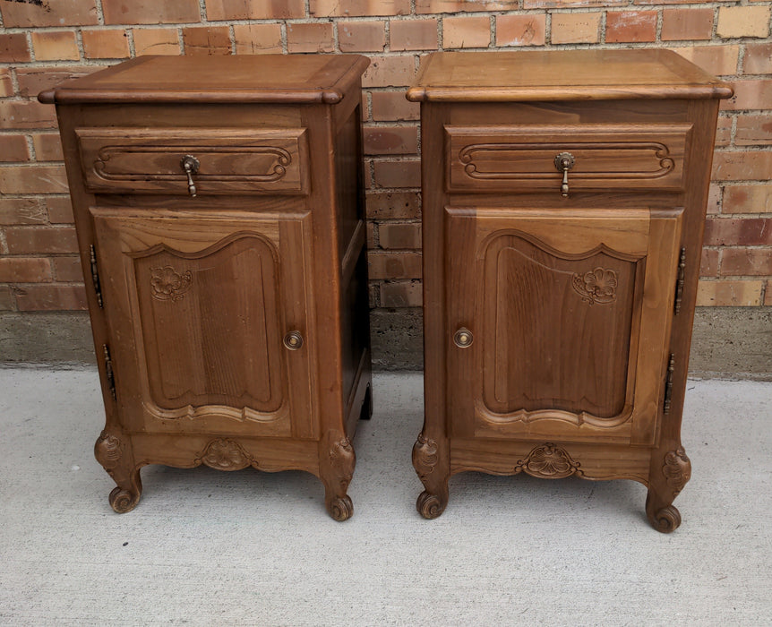 PAIR OF LOUIS XV OAK SIDE CABINETS