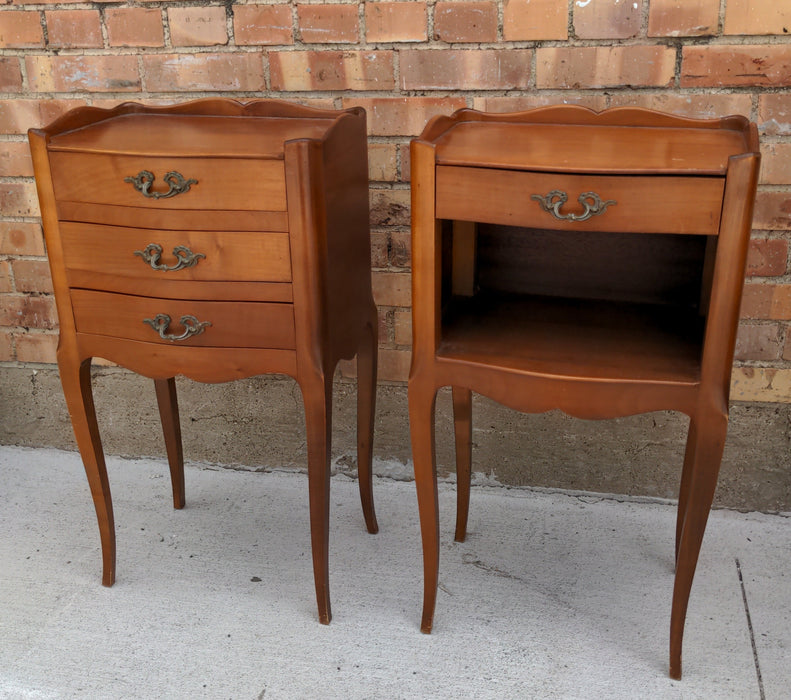 PAIR OF PETITE LOUIS XV CHERRY SIDE CABINETS