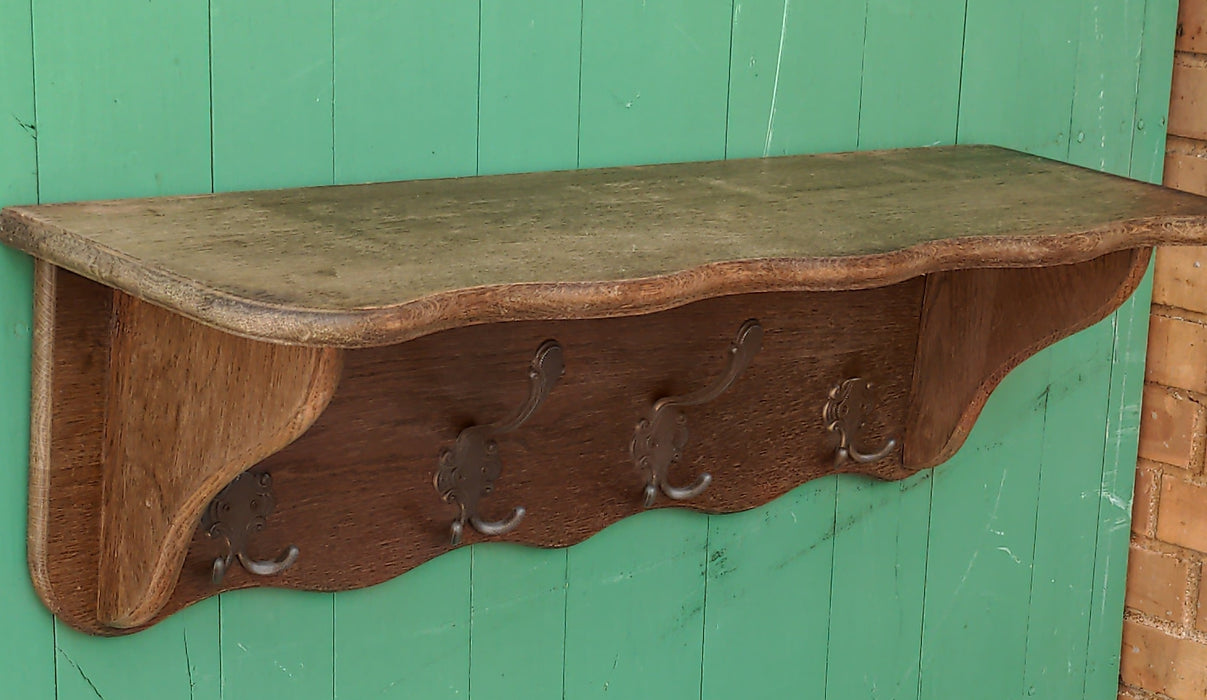 SMALL CONTINENTAL OAK WALL RACK-AS FOUND