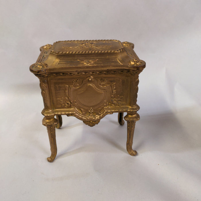 GOLD COLOR FRENCH FOOTED TRINKET BOX