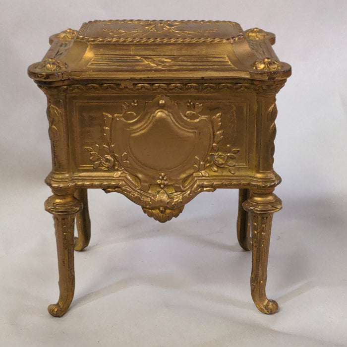 GOLD COLOR FRENCH FOOTED TRINKET BOX