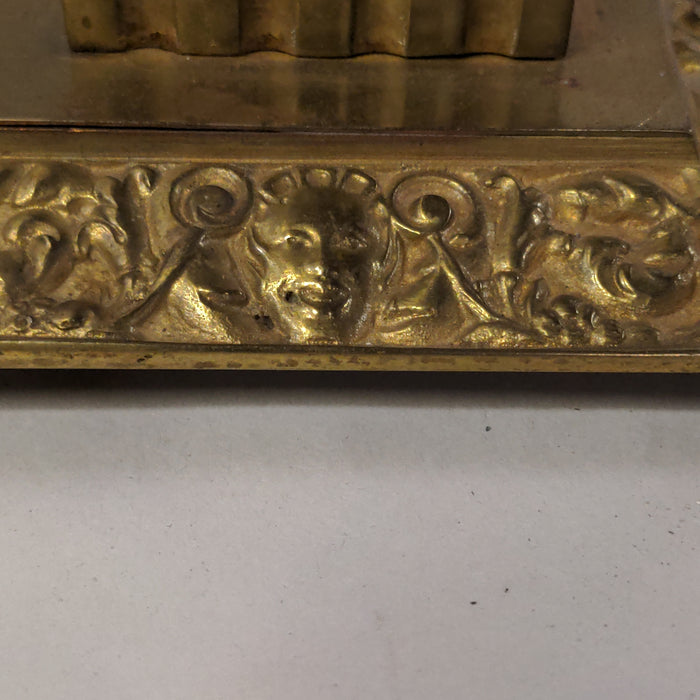 BRASS INK WELL WITH FACES