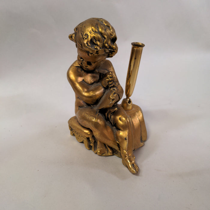 GOLD CHERUB PEN HOLDER