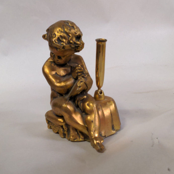 GOLD CHERUB PEN HOLDER