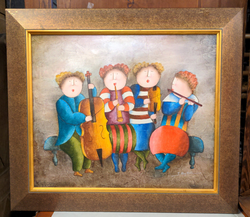 COLORFUL QUARTET OF CHILDREN GICLEE PRINT ON CANVAS