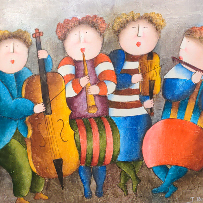 COLORFUL QUARTET OF CHILDREN GICLEE PRINT ON CANVAS