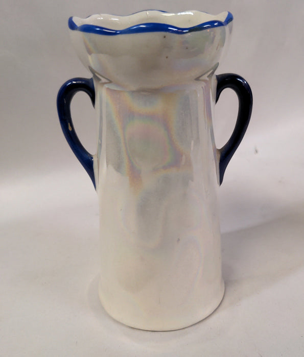 SMALL BLUE AND WHITE CZECHOSLOVAKIAN LUSTRE VASE
