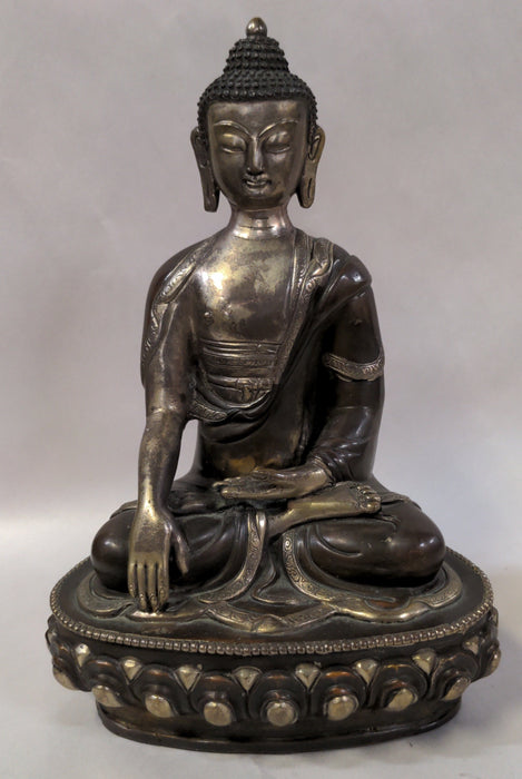 NEPALESE "EARTH TOUCHING" BRONZE BUDDHA FIGURE