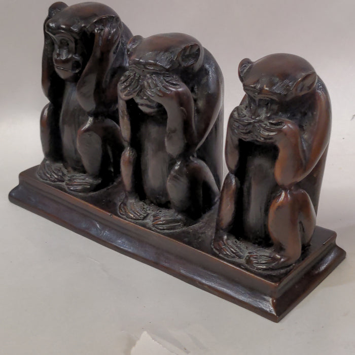 SINGLE RESIN BOOKEND WITH MONKEYS