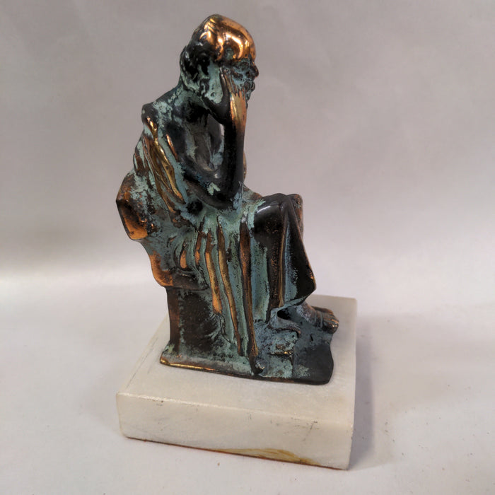 SCHOLAR ON MARBLE BASE STATUE