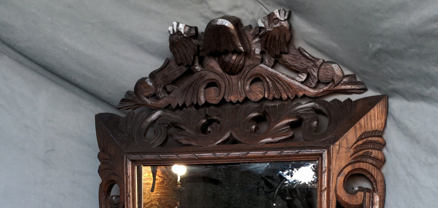 SPANISH PIERCE CARVED OAK FRAMED MIRROR