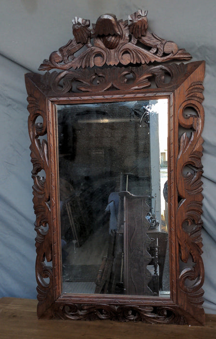 SPANISH PIERCE CARVED OAK FRAMED MIRROR