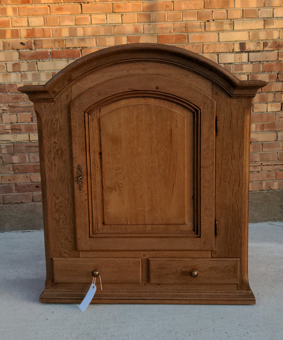 RUSTIC ARCHED OAK WALL CABINET