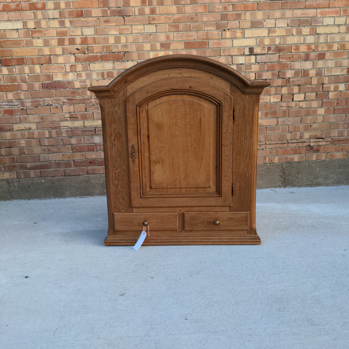 RUSTIC ARCHED OAK WALL CABINET