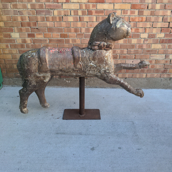 CARVED JAGUAR CAROUSEL ANIMAL